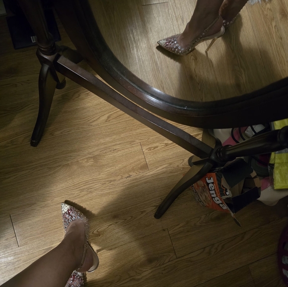 Cute Clear Rhinestone Heels - Picture 6 of 7